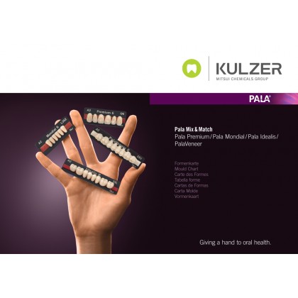Kulzer Pala Mix and Match PREMIUM MONDIAL IDEALIS Acrylic Teeth Hard Copy Mould Chart - 1pc